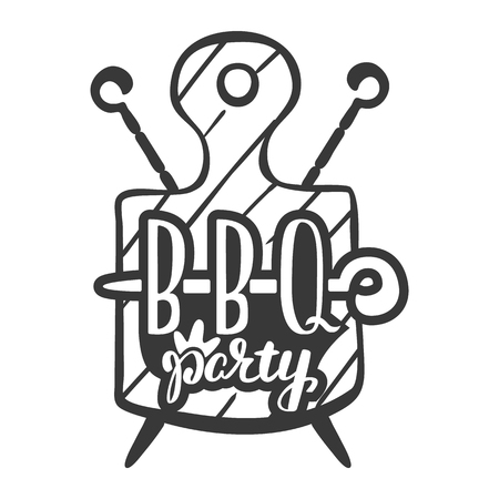 barbecue party label logo and emblem vector templates isolated