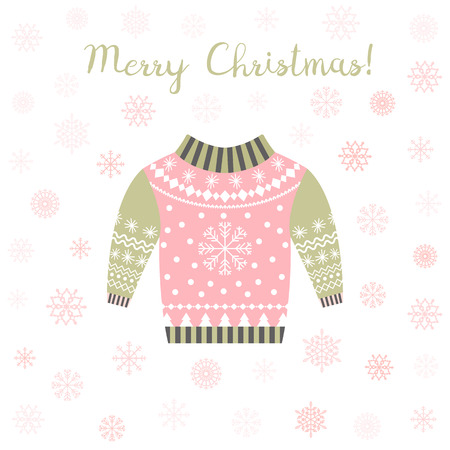 pink and green vector ugly christmas sweater greeting card or invitation with snowflakes stock vector - Pink Ugly Christmas Sweater pink and green vector ugly christmas sweater greeting card or invitation with snowflakes stock vector - Pink Ugly Christmas Sweater