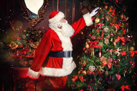 santa claus next to a beautiful ornate christmas tree santa claus dress up the christmas - Christmas Dress Up santa claus next to a beautiful ornate christmas tree santa claus dress up the christmas - Christmas Dress Up