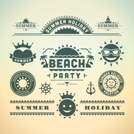 レトロな夏デザイン要素ベクトル イラスト のイラスト素材 ベクタ Image レトロな夏デザイン要素ベクトル イラスト のイラスト素材 ベクタ Image