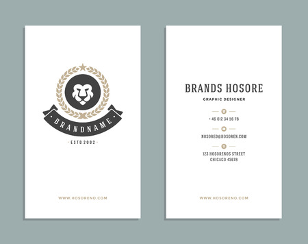 business card design and retro logo template vector design element