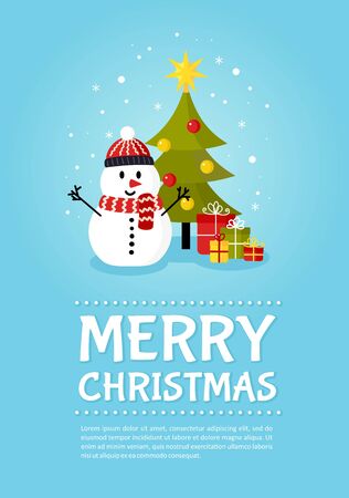 Christmas Snowman With Christmas Presents Holiday Greeting Cards