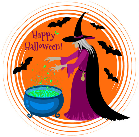 恐ろしいハロウィンのポスターに怖い魔女のシルエット のイラスト素材 ベクタ Image 恐ろしいハロウィンのポスターに怖い魔女のシルエット のイラスト素材 ベクタ Image