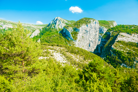 Montains viewpoint of the grand canyon du verdon, provence in france