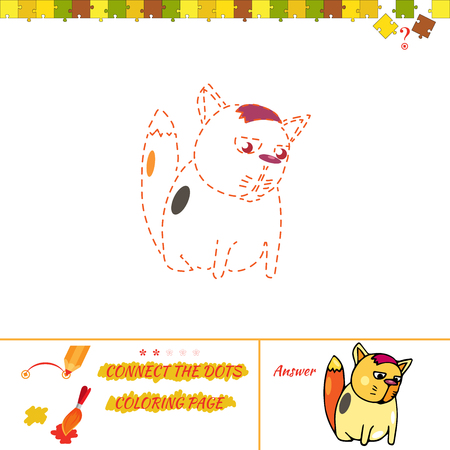 ドローと学校の子供たちのイメージを着色します 芸術や創作教育脳 漫画イラスト図面教育タスクの猫の幼稚園児ののイラスト素材 ベクタ Image