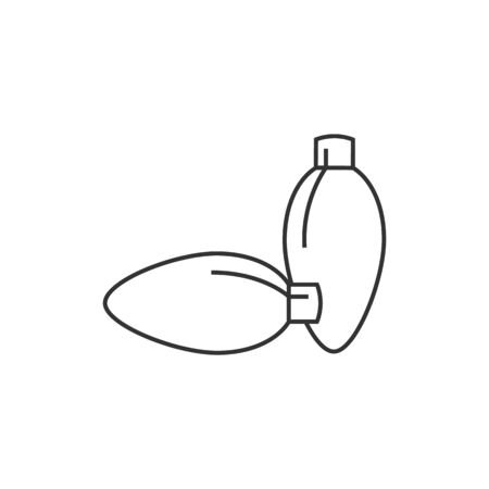 christmas light bulb icon in thin outline style holiday december christmas light outline