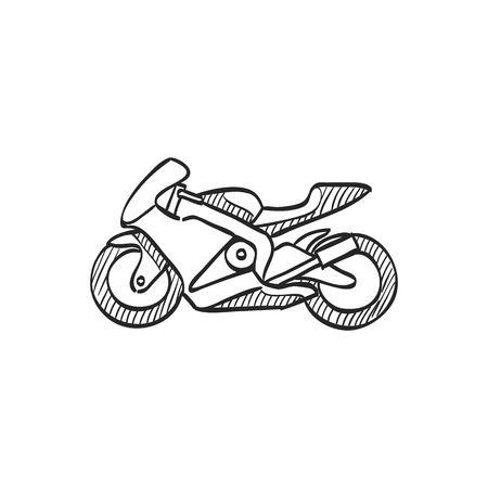 手描き 落書き バイクのスケッチ図のイラスト素材 ベクタ Image