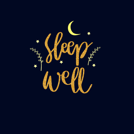 Onwijs Lettering Words In Gold Glitter Style. Sleep Well Royalty Free FR-54