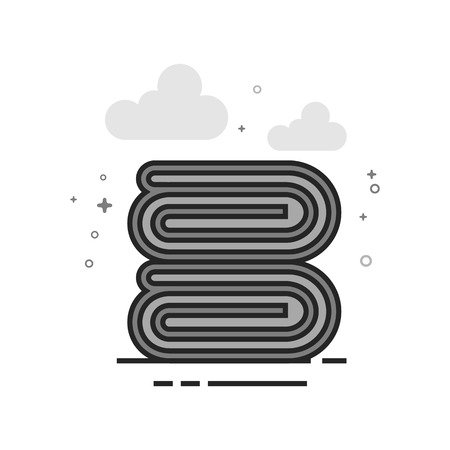 フラットカラースタイルの折りたたみタオルアイコン ベクトルイラスト のイラスト素材 ベクタ Image