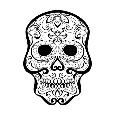 dia de los muertos mexico halloveen vector drawing skull for