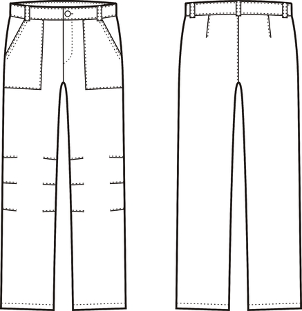 作業ズボンのイラストです 正面と裏面のイラスト素材 ベクタ Image