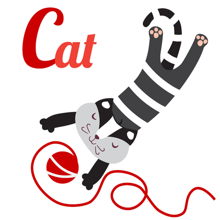 毛糸の玉と灰色猫のベクトル イラスト C 状の猫 英語のアルファベット のイラスト素材 ベクタ Image 毛糸の玉と灰色猫のベクトル イラスト C 状の猫 英語のアルファベット のイラスト素材 ベクタ Image