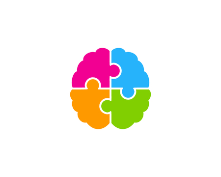 Diseño De Icono De Logotipo De Cerebro Rompecabezas Ilustraciones Svg, Vectoriales, Clip Art Vectorizado Libre De Derechos. Image 100670148.