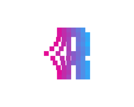 letter r pixel bit icon logo design element royalty free cliparts pixel letter r