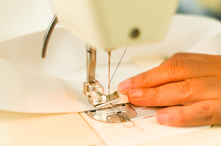 Dressmaker Job Hands Sewing With A Sewing Machine White Fabric Interesting How To Thread Dressmaker Sewing Machine Dressmaker Job Hands Sewing With A Sewing Machine White Fabric Interesting How To Thread Dressmaker Sewing Machine