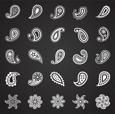 Icônes buta sur fond noir pour la conception graphique et web. signe de vecteur simple. symbole de concept internet pour le bouton de site web ou l'application mobile. Banque d'images
