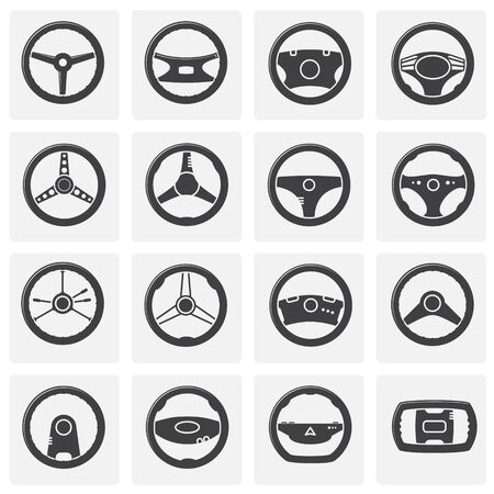 Steering wheel related icon set on background for graphic and web design. simple illustration. internet concept symbol for website button or mobile app Фото со стока
