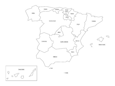 Download Carte Vierge Communautés Autonomes Espagne PNG