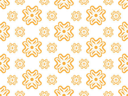 オレンジ色の花柄のシームレスな壁紙のイラスト素材 ベクタ Image