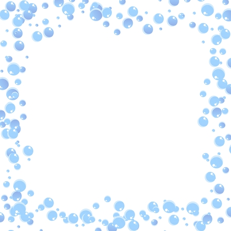 泡石鹸で透明なフレーム 水の泡泡を吹く フラット ベクトル漫画イラスト オブジェクトを分離します のイラスト素材 ベクタ Image