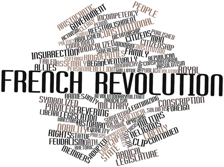 abstract word cloud for french revolution with related tags and