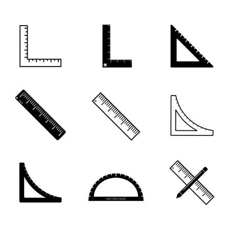 Liniaal pictogram vector ontwerp illustratie achtergrond. Stockfoto