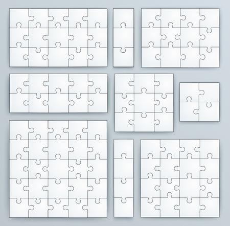 Jigsaw puzzle templates set of puzzle 15 3 12 10 9 4 16 25 pieces