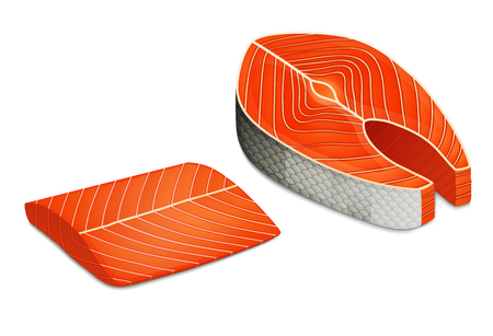 サーモン ステーキの部分 赤魚の切り身 のイラスト素材 ベクタ Image サーモン ステーキの部分 赤魚の切り身 のイラスト素材 ベクタ Image