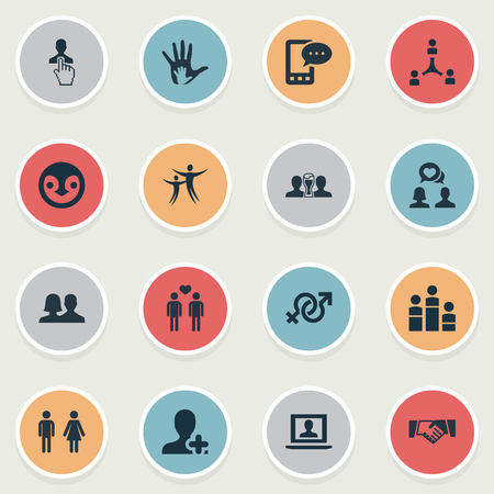 簡単な友達アイコンのベクター イラスト セットのイラスト素材 ベクタ Image