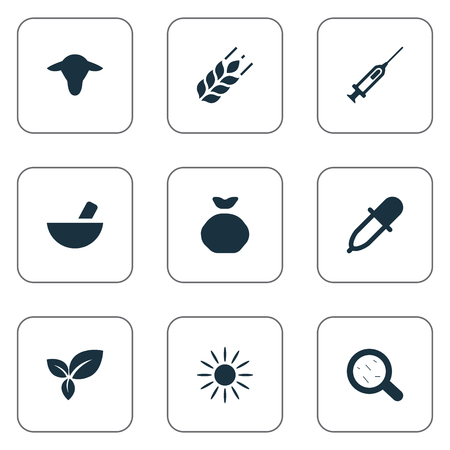 簡単な農業のアイコンのベクトル イラスト セット 要素カート 小麦 牛および他の類義語日射日光と雪 のイラスト素材 ベクタ Image 簡単な農業のアイコンのベクトル イラスト セット 要素カート 小麦 牛および他の類義語日射日光と雪 のイラスト素材 ベクタ Image