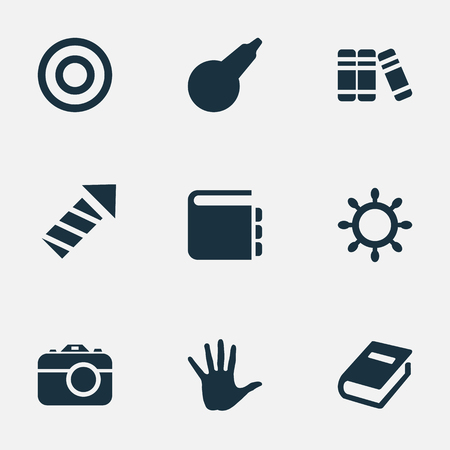 簡単な赤ちゃんアイコンのベクター イラスト セット 要素の教科書 線香花火 パーム 他類義語ミュージカル方向と写真 のイラスト素材 ベクタ Image