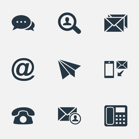 簡単な接触アイコンのベクター イラスト セット 要素対話電子メールのシンボル 仕事研究と他の同義語の話 メッセージとチャット のイラスト素材 ベクタ Image 簡単な接触アイコンのベクター イラスト セット 要素対話電子メールのシンボル 仕事研究と他の同義語の話 メッセージとチャット のイラスト素材 ベクタ Image