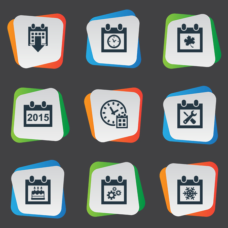 vector illustration set of simple plan icons elements leaf