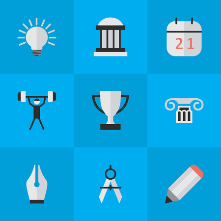 簡単な教育アイコンのベクター イラスト セット 要素日付ブロック 大学 ゴブレット 他類義語賞ボディービルとペン のイラスト素材 ベクタ Image 簡単な教育アイコンのベクター イラスト セット 要素日付ブロック 大学 ゴブレット 他類義語賞ボディービルとペン のイラスト素材 ベクタ Image