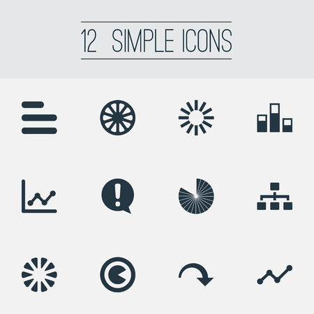 簡単な図のアイコンのベクトル イラスト セット 要素部分 逆矢印 円線図 他の類義語のグラフ 図し 減少します のイラスト素材 ベクタ Image