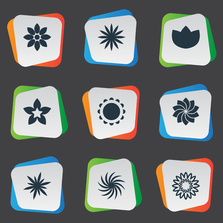 シンプルな花のアイコンのベクトルイラストセット 要素株 Alstroemeria リンゴの花と他の同義語ダリア 花柄と栄光 のイラスト素材 ベクタ Image 85862605