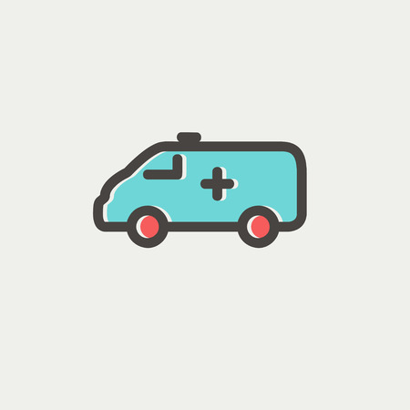 ambulance car icon thin line for web and mobile modern minimalistic flat design vector - Ambulance Pictures To Colour ambulance car icon thin line for web and mobile modern minimalistic flat design vector - Ambulance Pictures To Colour