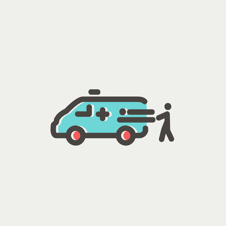 man and ambulance car icon thin line for web and mobile modern minimalistic flat design - Ambulance Pictures To Colour man and ambulance car icon thin line for web and mobile modern minimalistic flat design - Ambulance Pictures To Colour