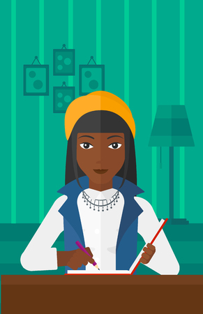 アジア人のテーブルに座って 部屋ベクトル フラットなデザインのイラストの背景に手書きパッドで記事を書きます 正方形のレイアウト のイラスト素材 ベクタ Image アジア人のテーブルに座って 部屋ベクトル フラットなデザインのイラストの背景に手書きパッドで記事を書きます 正方形のレイアウト のイラスト素材 ベクタ Image