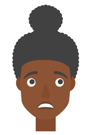 白い背景の分離されたアフリカ系アメリカ人の恥ずかしい男ベクトル フラットなデザイン イラスト 縦型レイアウト のイラスト素材 ベクタ Image