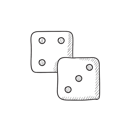 サイコロのアイコン 手描きの背景イラストです のイラスト素材 ベクタ Image