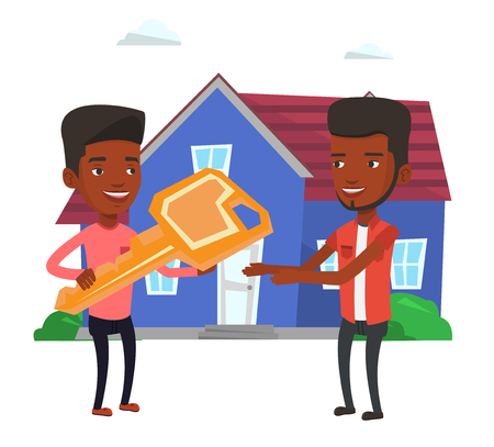 不動産業者の家の新しい所有者にキーを与えます 若いの不動産業者が新しい所有者に家の鍵を渡します 新しい家を買う女性 ベクトル フラットなデザイン イラストは 白い背景で隔離 のイラスト素材 ベクタ Image 不動産業者の家の新しい所有者にキーを与えます 若いの不動産業者が新しい所有者に家の鍵を渡します 新しい家を買う女性 ベクトル フラットなデザイン イラストは 白い背景で隔離 のイラスト素材 ベクタ Image