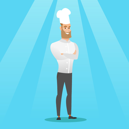 ユニフォームと帽子が腕を組んで立っている白人料理長 若い白人のシェフ 自信を持って女性コック長の全長 ベクトル フラットなデザイン イラスト は 白い背景で隔離 のイラスト素材 ベクタ Image 34