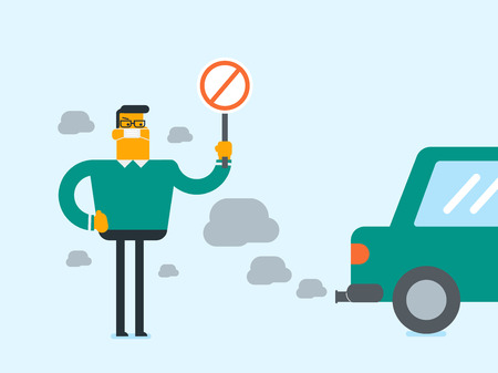 車の排気ガス のイラスト素材 ベクタ Image