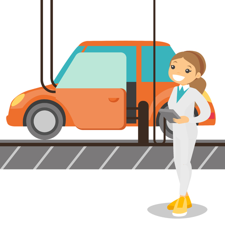 自動車のための近代的な自動組立ラインを制御する工場の白人労働者 自動車工場で働く若いエンジニアが幸せ 自動車生産のコンセプト ベクター漫画のイラスト のイラスト素材 ベクタ Image 自動車のための近代的な自動組立ラインを制御する工場の白人労働者 自動車工場で働く若いエンジニアが幸せ 自動車生産のコンセプト ベクター漫画のイラスト のイラスト素材 ベクタ Image