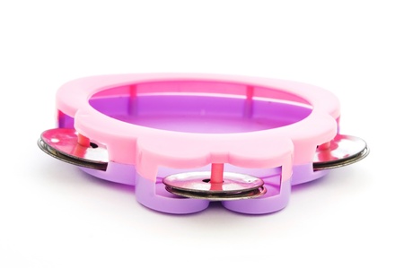 タンバリン 白い背景の上に子供のためのおもちゃ の写真素材 画像素材 Image