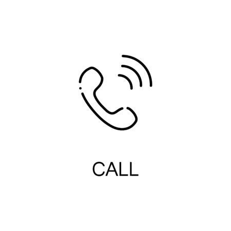 電話のアイコン Web デザインやモバイル アプリ細い線サイン デザインのロゴのための単一の高品質アウトライン記号 白の背景に黒のアウトライン ピクトグラム のイラスト素材 ベクタ Image