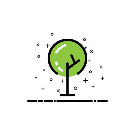 Tree icon. single high quality outline symbol for web design or mobile app. thin line sign for design logo. color outline icon on white background