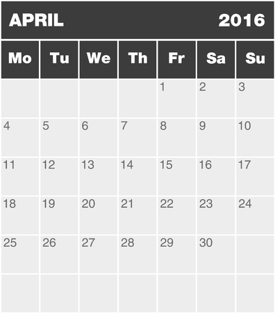 colorful blank month planning calendar with place for dates and monday through sunday calendar