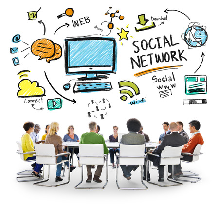 global online communication social networking technology concept online communication